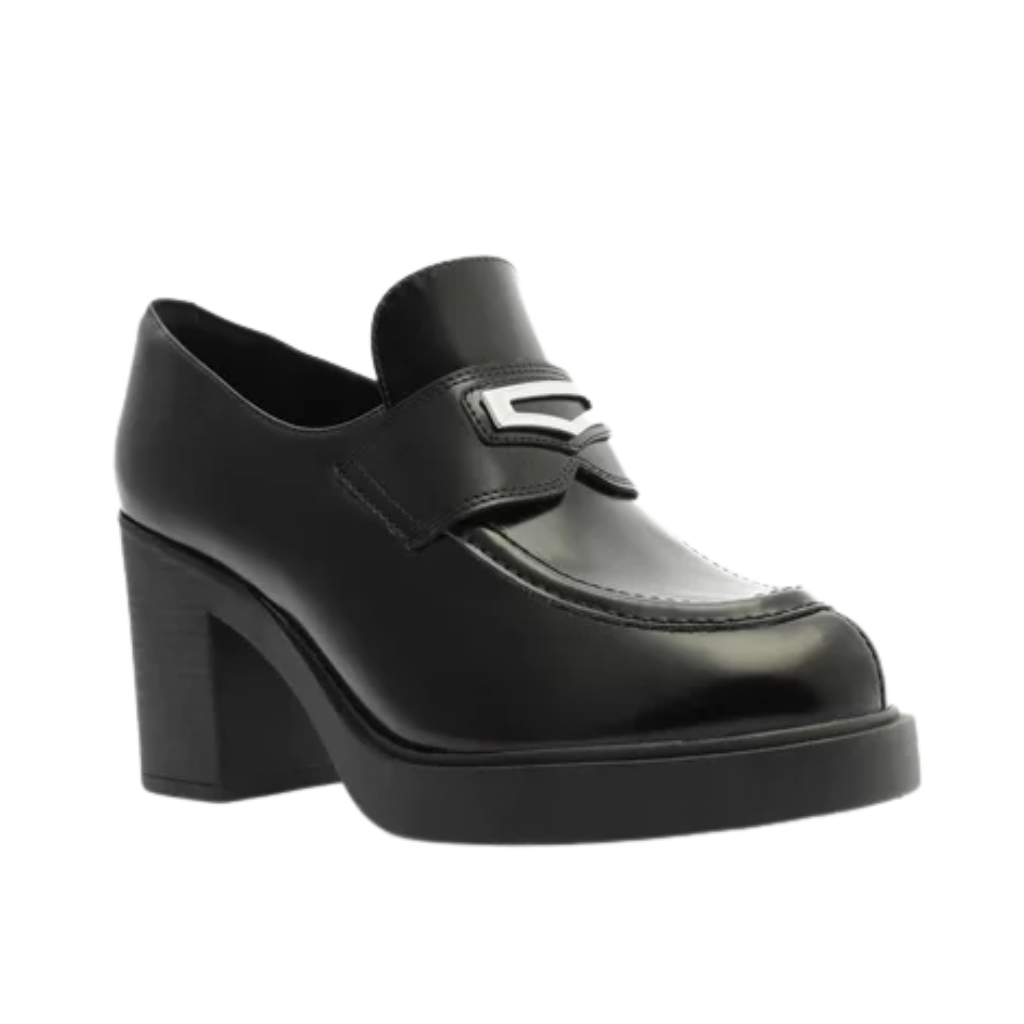 Mocassim Arezzo Preto Salto Bloco Livia