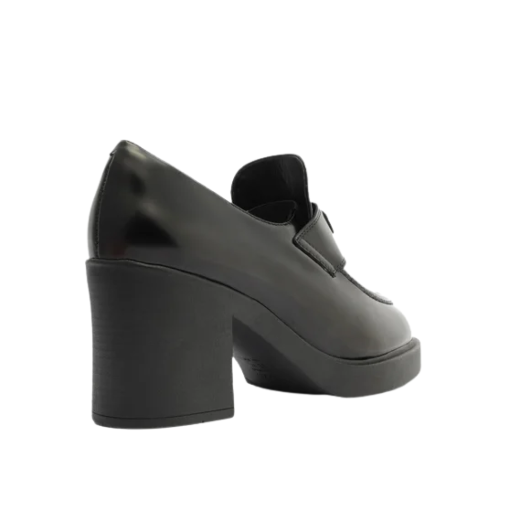 Mocassim Arezzo Preto Salto Bloco Livia