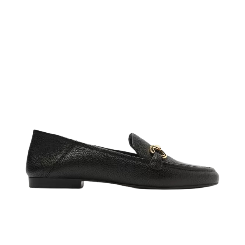 Mocassim Arezzo Preto Couro Luma