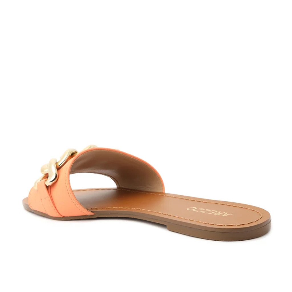 Rasteira Arezzo Laranja Flat Corrente