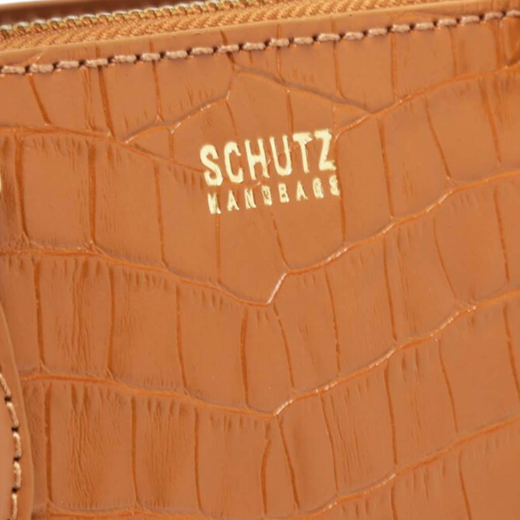 Bolsa Schutz Mini Tote New Lorena Grande Couro Marrom